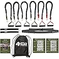 Resistance Cord Set by 4KOR Fitness, with Protective Nylon Sleeves, Handles, Anchors, and Carrying Bag. Perfect for Dynamic Warmups, Crossfit, and Rehab