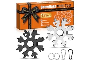 ZWZIOO Stocking Stuffers Gifts for Men, 18 in 1 Snowflake Multitool, White Elephant Gifts for Adults, Christmas Gift for Men Who Have Everything, Cool Gadget for Boy, Him,Husband(2 Pack,Orange Box)