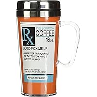 Insulated Travel Mug Prescription Coffee Cup,Coffee Lovers Gift, Funny Coffee Mug, Acrylic, Multicolor
