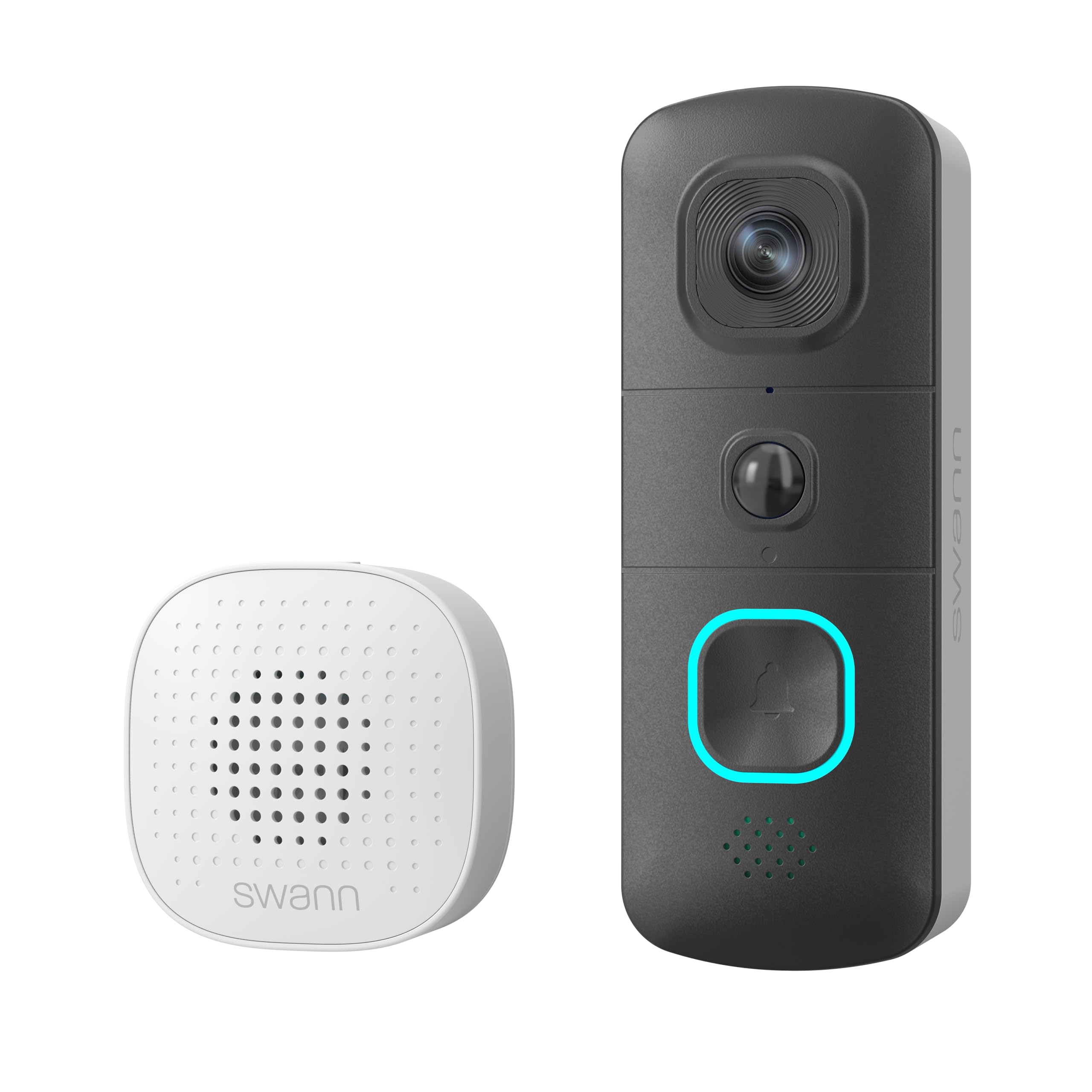 Swann 2K EVO Wireless Video Doorbell, Wi-Fi Security Camera, SwannShield Voice Assistent, Two-Way Audio, Motion Detection, Night Vision, Cloud Storage, Home Surveillance, SWIFI-SEVDBC-GL