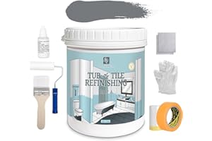 SHANGTIANFENG LightGray Tile Bathtub Refinishing Wall Paint- Bathtub, Bathroom Wall, Countertop, Sink Paint - Easy to Use, Waterproof, Low Odor, No Toxic (White 50-60 sq.ft)