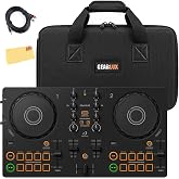 Pioneer DJ AlphaTheta DDJ-FLX2 Compact 2-Channel DJ Controller Bundle with Carrying Case, TRS Cable, and Austin Bazaar Polishing Cloth