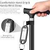 OOCOME Folding Walking Stick with Light 77-90cm Adjustable Non-Slip Base view 3