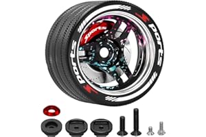 GOUP RC GOUPRC Upgrade Metal RC Hand Wheel Remote Control Steering Wheel with Brake Disc Brake Caliper for SANWA MT4/MT5/M12/M17 Flysky NB4Series WFLY X9Series RC Remote Control with Replacement Adapter