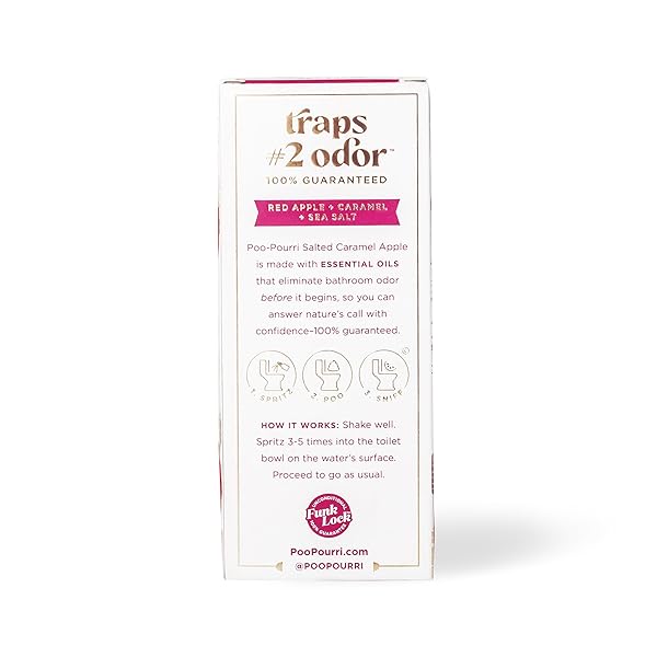 POO-POURRI BEFORE-YOU-GO TOILET SPRAY, SALTED CARAMEL APPLE, 2 FL OZ – CARAMEL, RED APPLE AND SEA SALT