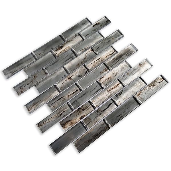 ARTEMURO PREMIUM 5-SHEETS CLASSIC WOOD GLASS BACKSPLASH TILE MOSAIC, INTERLOCKING BACK SPLASHES FOR KITCHEN, BATHROOM SHOWER, HOME WALL DECORATION