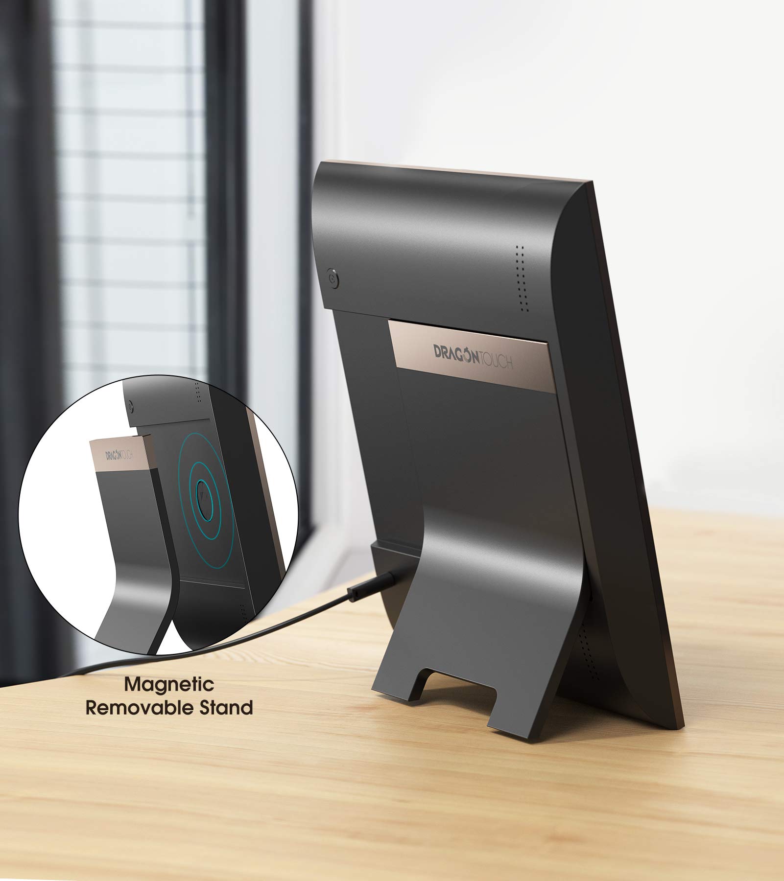 Dragon Touch 10 Inch WiFi Digital Picture Frame,Adjustable Magnetic Stand,IPS Touch Screen HD Display,16GB Storage,Motion Sensor,Auto-Rotate,Share Photos and Video via App and E-mail(Classic 10 Elite)