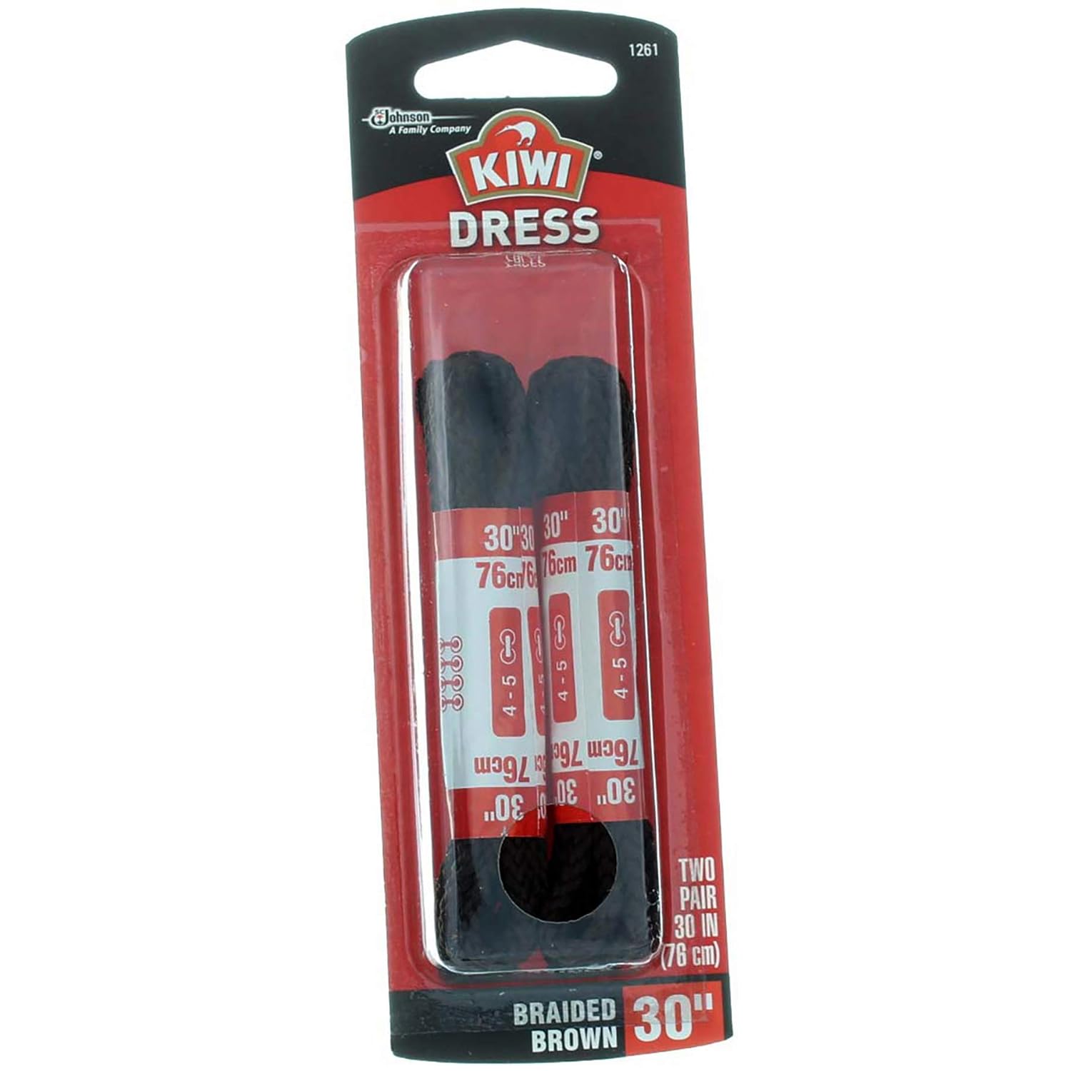 Kiwi dress laces braided brown 30inch - 2 ct (031600661261)