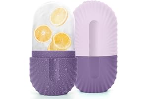 HSJL Ice Roller for Face, Silicone Ice Face Roller, Cube Ice Roller for Face and Eye, Facial Beauty Ice Roller Skin Care Tools, Brighten Skin Enhancing Natural Glow (Purple)