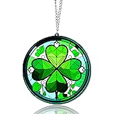 St Patricks Day Decorations Gifts Lucky 4 Leaf Clover Decorations Gifts for Family Friends Irish Gift for Women Men Acrylic Suncatchers for Windows Hanging Shamrock Ornaments