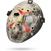 Txeawor Halloween Mask, Scary Hockey Mask for Adults, 1 Pcs | Molded hockey mask with adjustable strap, adult Halloween accessory for horror cosplay and themed party