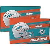 Northwest NFL Miami Dolphins 2-Pack Fan Towel Set, 16" x 25" Each, Swipe, Team Colors