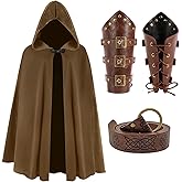 Xinxiaomeng Medieval Cloak with Hood Men Women Renaissance Cloak Hooded Cape Halloween Sorcerer Costume Accessories