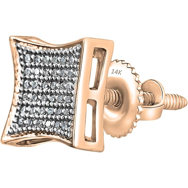 0.50 Carat (ctw) White Real Diamond Ice Cube Dice Shape Mens