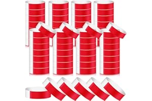 NENG-Q 800 Pcs Colored Wristbands for Events Wrist Bands Paper Bracelets Wristbands Waterproof Arm Bands for Events Custom Adhesive Wristbands for Party(Red)