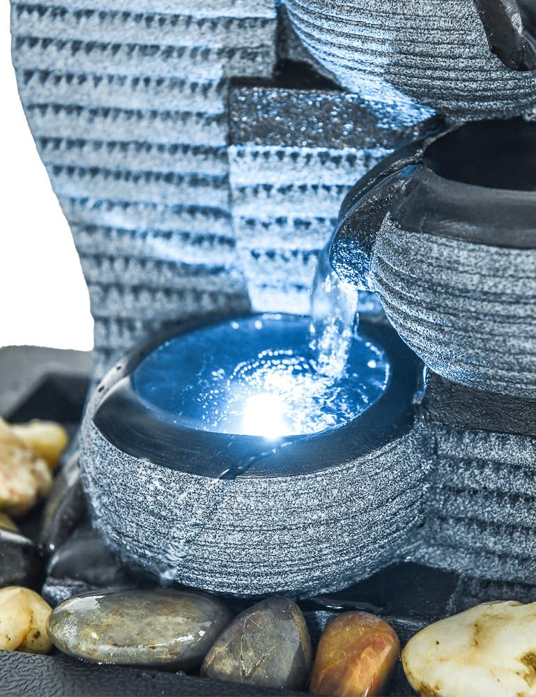 BBabe Desktop Waterfall Fountain Decor LED Illuminated Indoor Portable Waterfall Tabletop Fountains 10 1/5" High: Home & Kitchen