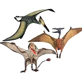 3Pcs Pterodactyl Action Figures, Pteranodon Prehistoric Flying Reptile Toys | Realistic Dinosaur Toy Figure, Perfect for Gift, Storytelling, Cake Topper, Role Play, Collection or Room Decoration for Kids