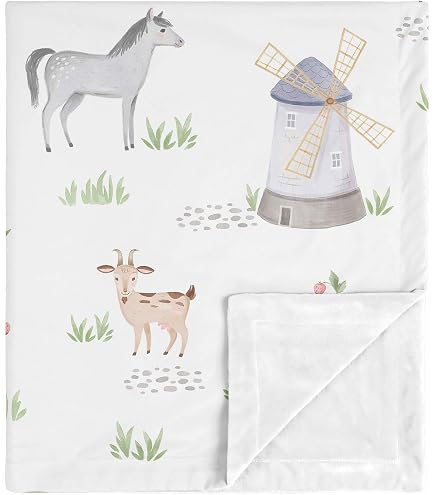 Sweet Jojo Designs Farm Animals Baby Playmat | 36" Round Watercolor Tummy Time Mat, Machine Washable - View #4
