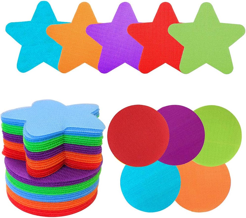 Carpet Spot Markers, MOCOBO 40PCS Classroom Carpet Circles Round and Stars Shape Loop Magic