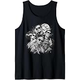 Funny Vintage 90s Halloween Frankenstein Monsters Selfie Sleeveless Tank Top