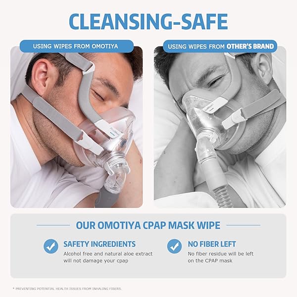 OMOTIYA CPAP MASK WIPES, 160 COUNT SUPER JUMBO PACK, FSA/HSA ELIGIBLE, EXTRA LARGE & MOIST, UNSCENTED, LINT FREE, ALCOHOL FREE, CLEANSING-SAFE, CLEANING WIPES FOR MASK, CPAP MACHINE & SUPPLIES, 1-PACK