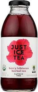 Just Ice Tea, Tea Herbal Berry Hibiscus Organic, 16 Fl Oz