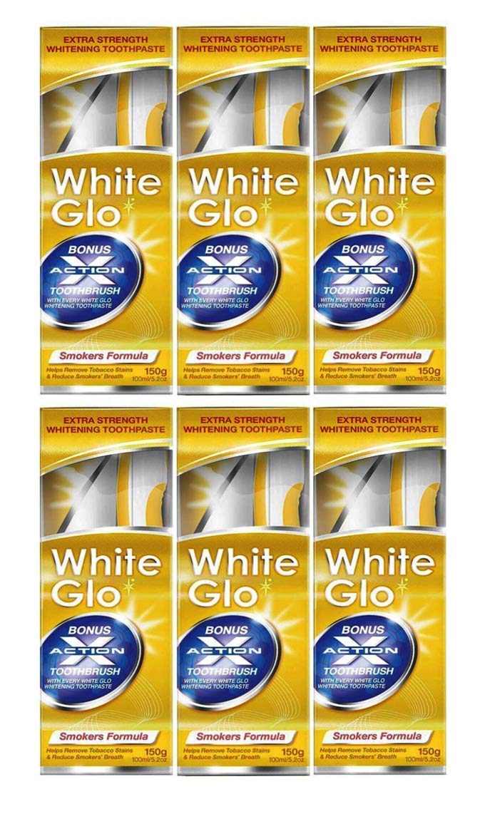 White Glo Smokers Formula Whitening Toothpaste (100ml) - Pack of 6