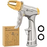 AUTOMAN Garden Hose Nozzle, High Pressure Hose Sprayer Nozzle, 100% Metal Water Hose Nozzle, 4 Patterns Sprayer, Heavy Duty G