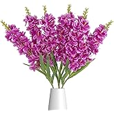 IPOPU 6PCS Delphinium Artificial Flowers 39" Realistic Faux Hyacinth Long Stem Delphinium Silk Flowers for Tall Vase Filling Wedding Centerpieces Home Decor (Purple)
