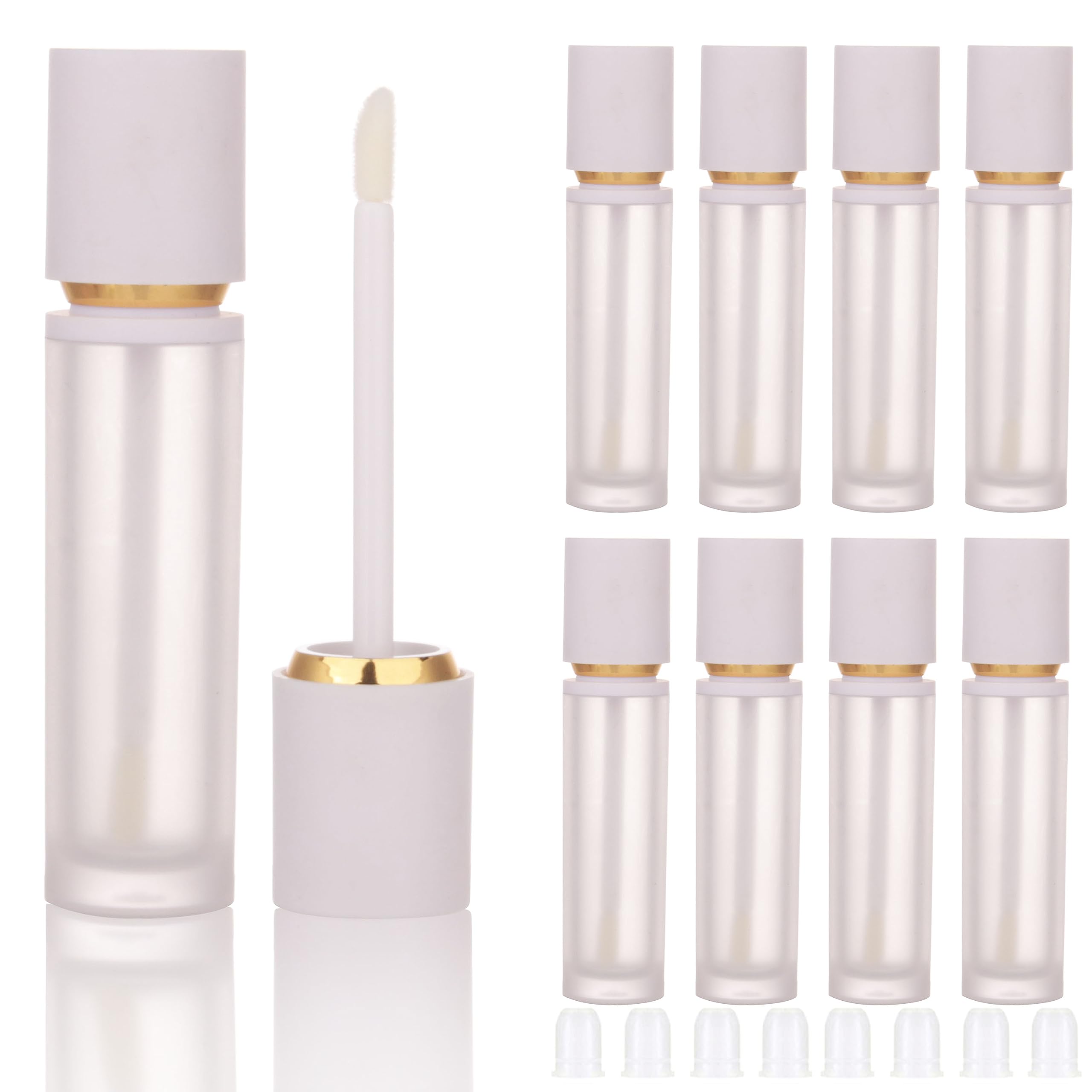 COSIDEA 8PCS Empty White thick Lip Gloss Tubes 8ml lipgloss Tube with Wand Applicator for Lip oil tint bottles container — image 1