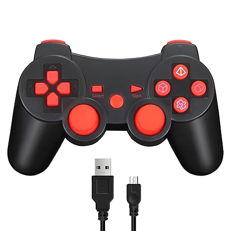 Wireless Game Controller für PS3, Bluetooth Dual Vibration Gamepad Sixaixs(6-Achsen) Joystick für Sony PS3 PlayStation 3
