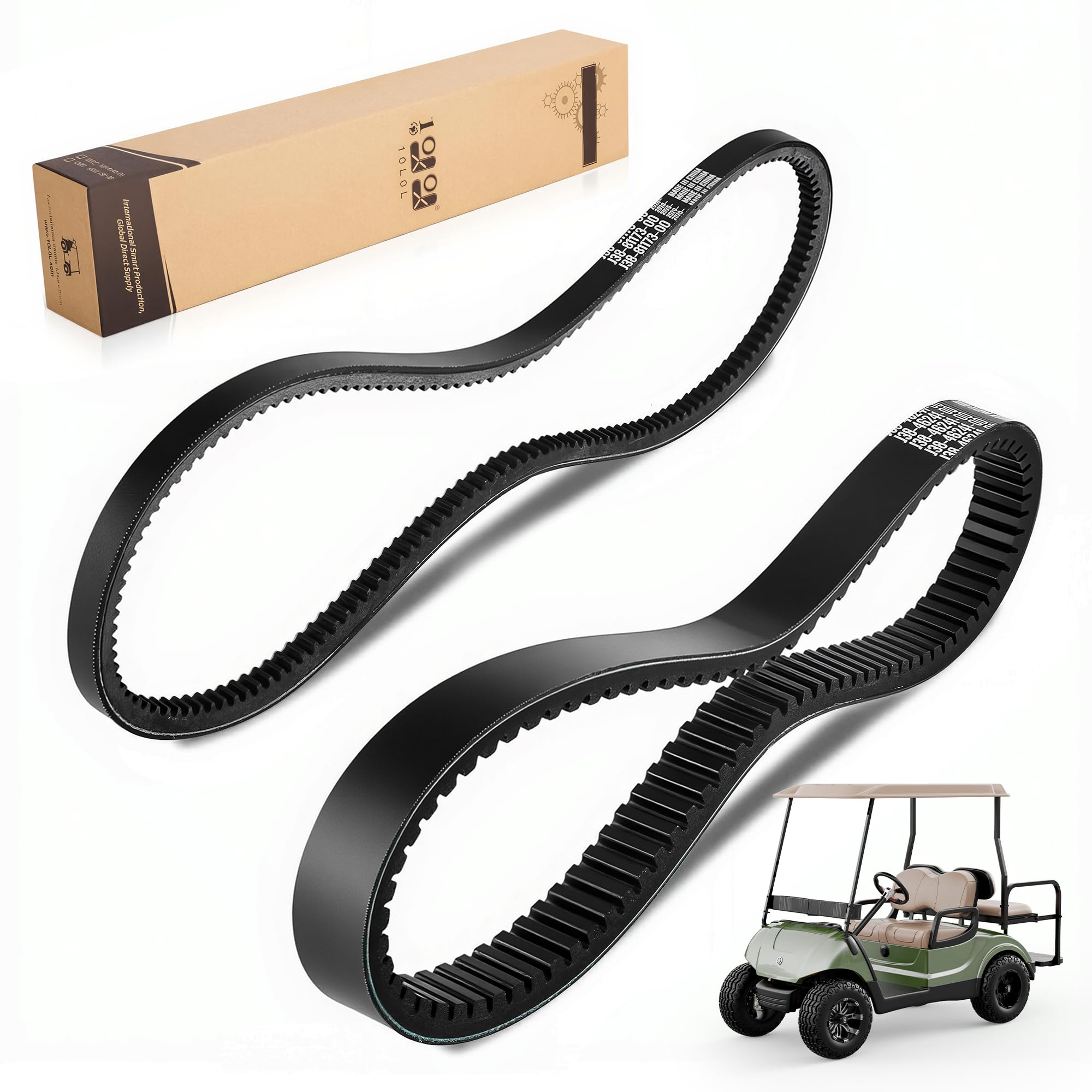 Photo 1 of 10L0L Golf Cart Starter Generator Belt and Drive Belt Kit for Yamaha G2, G5, G8, G9, G11, G14, G16, G22, 2012-Up G29 Drive Gas 4 Cycle Models, OEM J55-G6241-00, J55-H1173-00, J38-81173-00