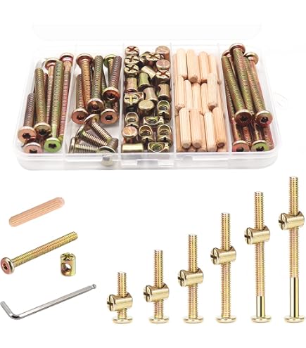 Glarks 138-Piece M6 Baby Bed Crib Screws Hardware Kit – Hex Socket Cap Bolts (25-85mm) With Nuts, Washers & Tools For Furniture Repair