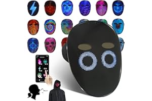 MOYACA Led Mask with Gesture Sensing,Light up mask for Kids/Men/Women LED Halloween Mask for Costume Cosplay Party
