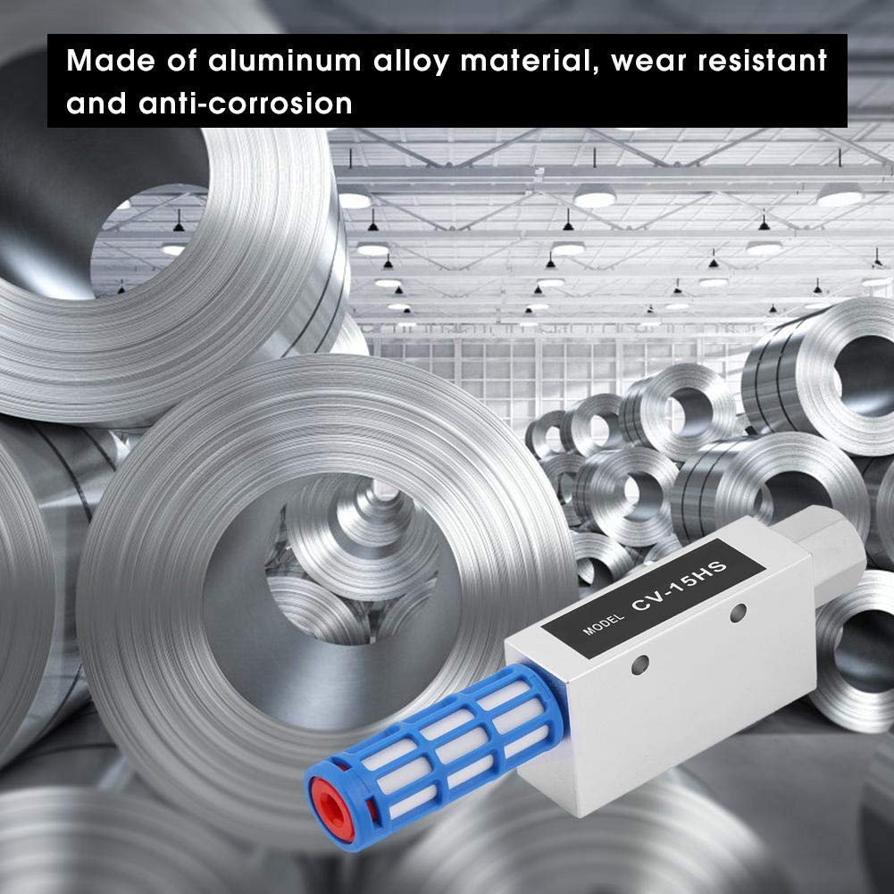 Akozon Vacuum Ejector, CV-15HS Vacuum Generator Pneumatic Air Exhaust Ejector with Silencer, Default - Image 3