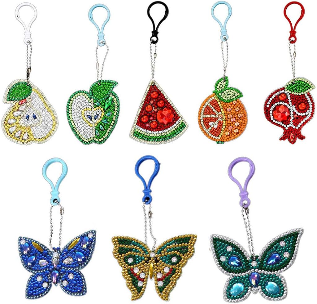 5D Special Shaped Diamond Painting Keychain Kits for Kids and Adult