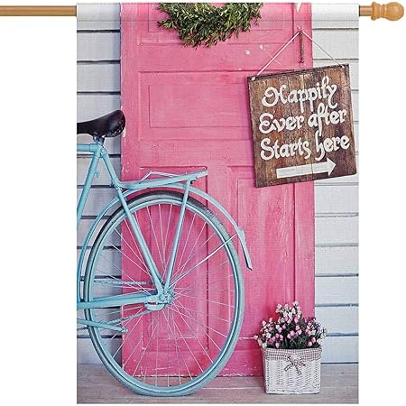 Amazon Com Interestprint Valentine Wreath And Bicycle On Wooden