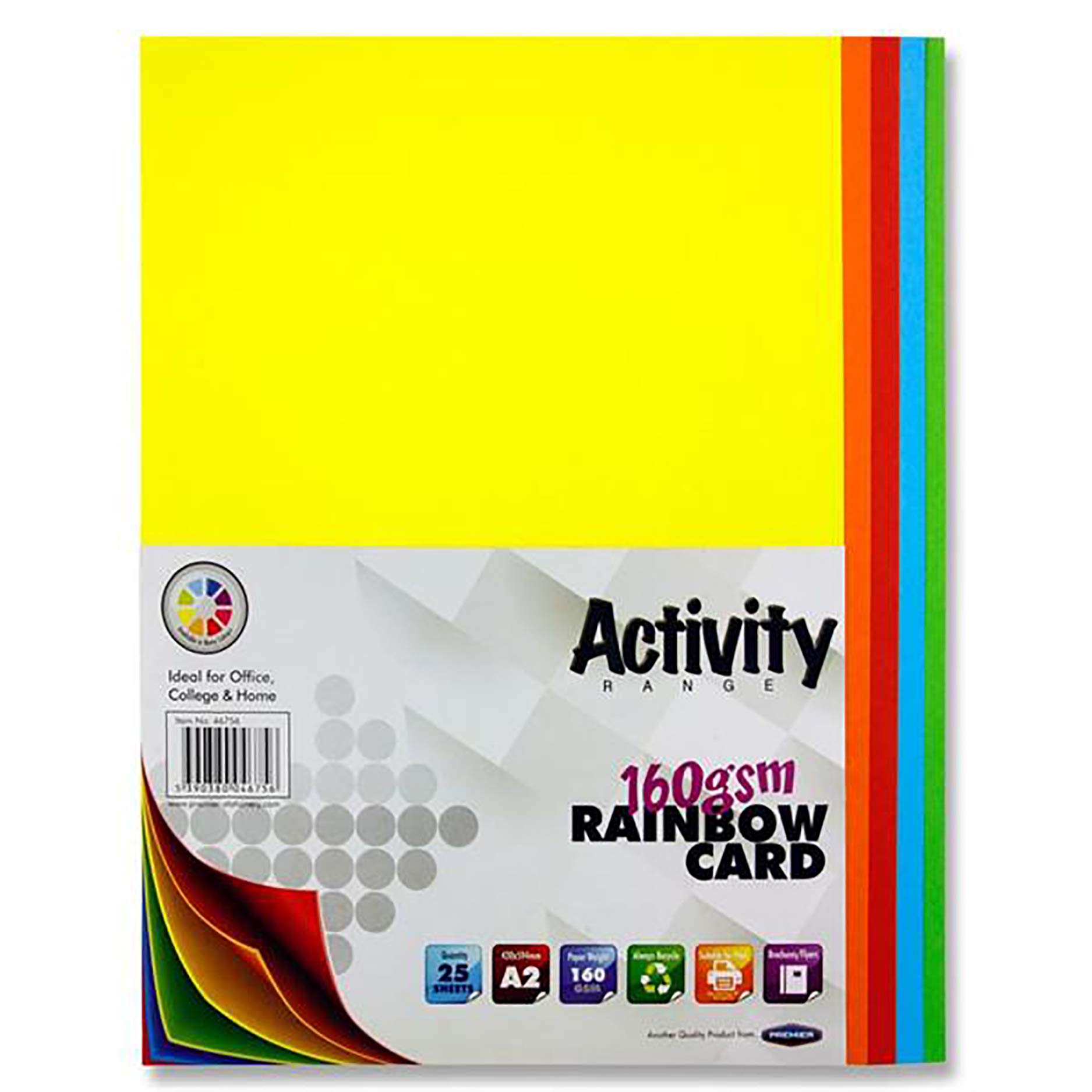 Premier Stationery S4546756 A2 160 gsm Activity Card - Rainbow (Pack of 25 Sheets)