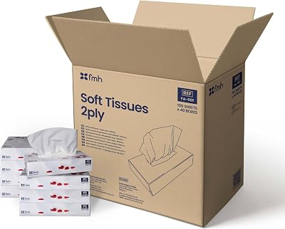 Farla Medical Facial Tissues 2-Ply, 100 Sheets x 40 Boxes, Dispenser Ready