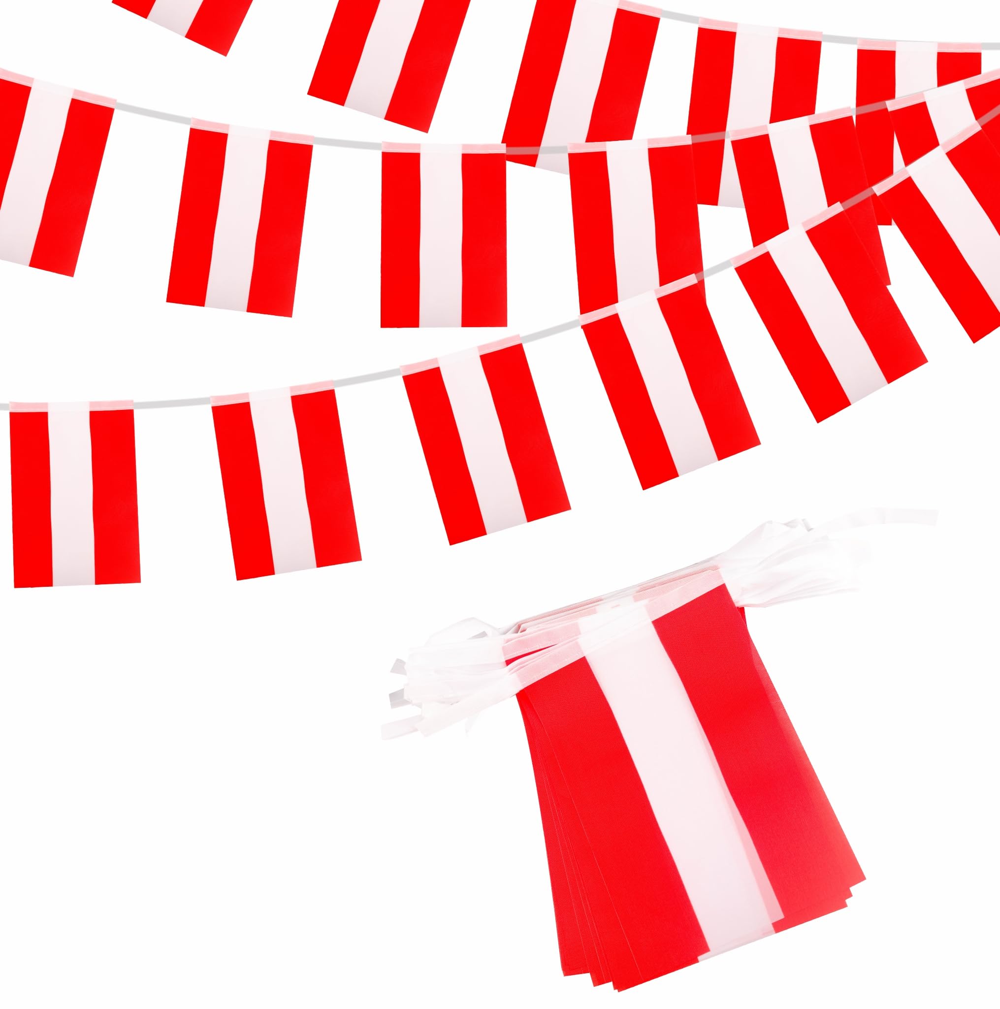 Oly 2024 Decorations - 10m Austria Flags Banner, Bunting for Sports, Football Events, National Day Party Decorations