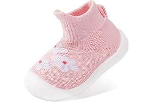 SEBELLST Baby Boy Girl Sneakers Toddler Infant First Walking Shoes Non-Skid Indoor Baby Sneakers Soft Sole Non Slip Cotton Mesh Breathable Lightweight Baby Shoes