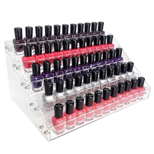 Acrylic Nail Polish Organizer, EFFIET 5 Tier Clear Nail