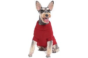 MengMengDa,Dog Pullover Christmas Sweater, Cable Knitwear, Classic Turtleneck Warm and Soft Clothes for Chihuahua, Bulldog, Dachshund, Pug, Yorkie,Dog Outfits for Small Dogs Medium Dogs, (Red M)