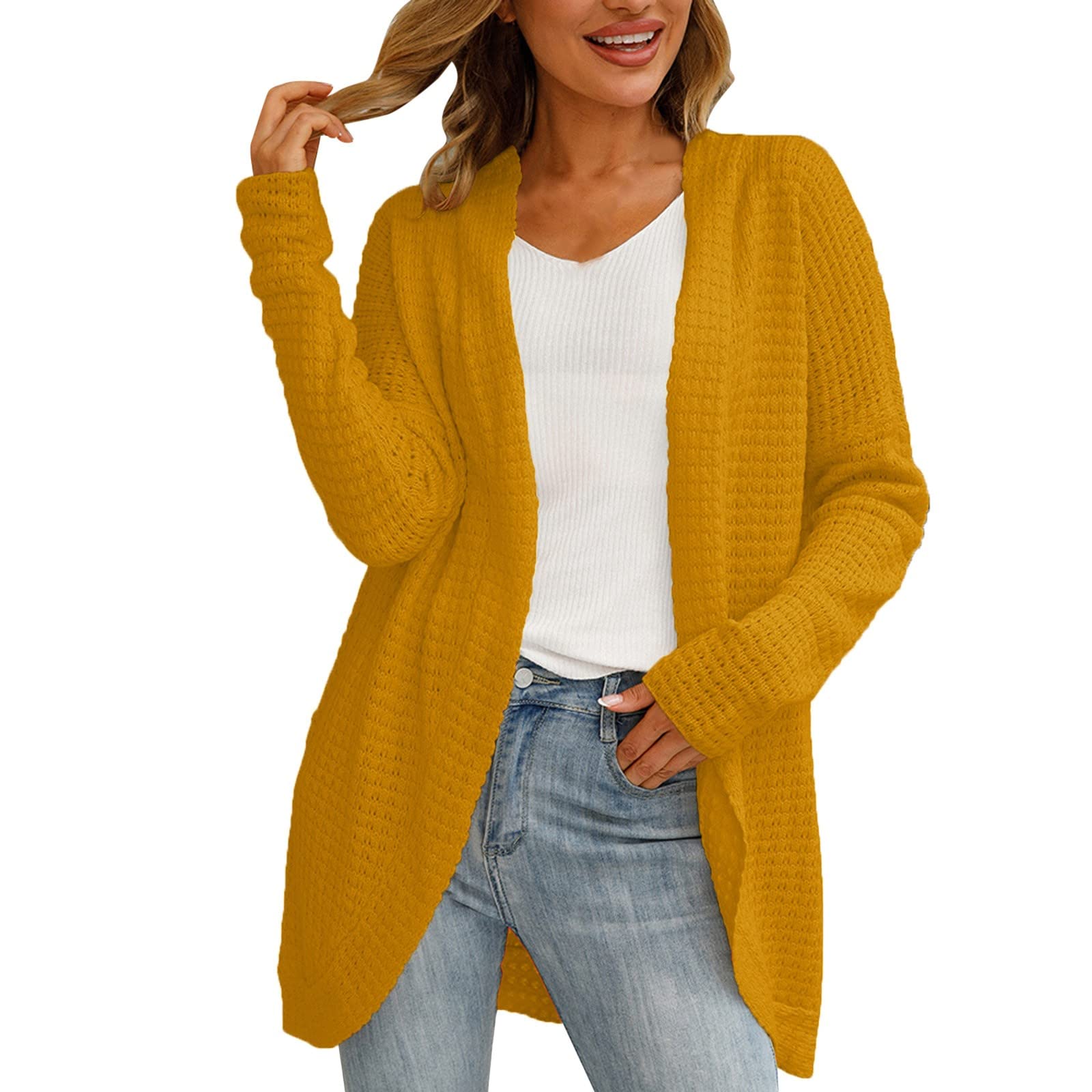 ADJHDFH Striped Sweater Women Chunky Cardigans For