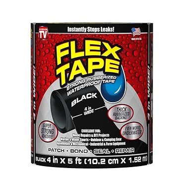 Flex Tape Rubberized Waterproof Tape 4 Inch X 5 Feet Black