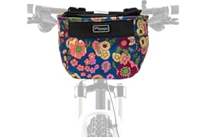 Po Campo Crescent Bicycle Basket – Large Bike Basket – Handlebar Bag for Cycling – Waterproof Fabric Colorful Bike Basket for Women, Men, Kids