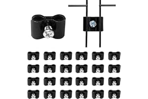 NEESEEYEE 24 Pcs Gridwall Wire Grid Panel Connector with Screws Metal Joining Clip Accessories for Wall Grid Panels Black