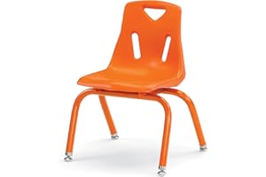 Jonti-Craft Berries 8122JC1114 Stacking Chair with Powder-Coated Legs, 12" Height, Orange