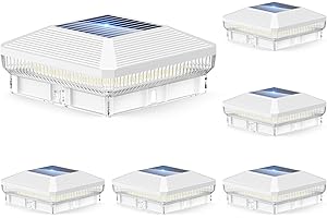 ENSLI Solar Post Cap Lights Outdoor, 6 Pack 40 LEDs 30 Lumens 4x4 Fence Post Solar Lights Outdoor Waterproof with 3 Modes for Vinyl Wooden Post