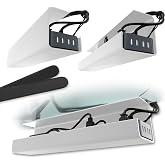Scanfield Under Desk Cable Management Tray, No-Screw, 17-Inch, 2-Pack White | Clear the Workspace Fast with Super Strong 24-Hour Cure Adhesive, 3.5&Prime; Interior for Power Strips, Chargers and Bundled Cords